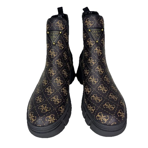 GUESS Women's Hestia Brown Logo Ankle Boot Platform Shoes - Size 8.5 M - Picture 3 of 15